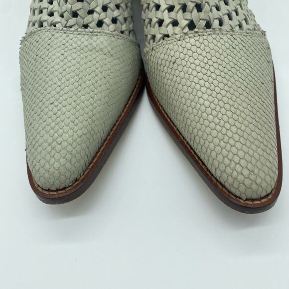 Free People White Gray In The Loop Woven Ankle Boots Women's size 41 / 10.5 - Picture 7 of 12